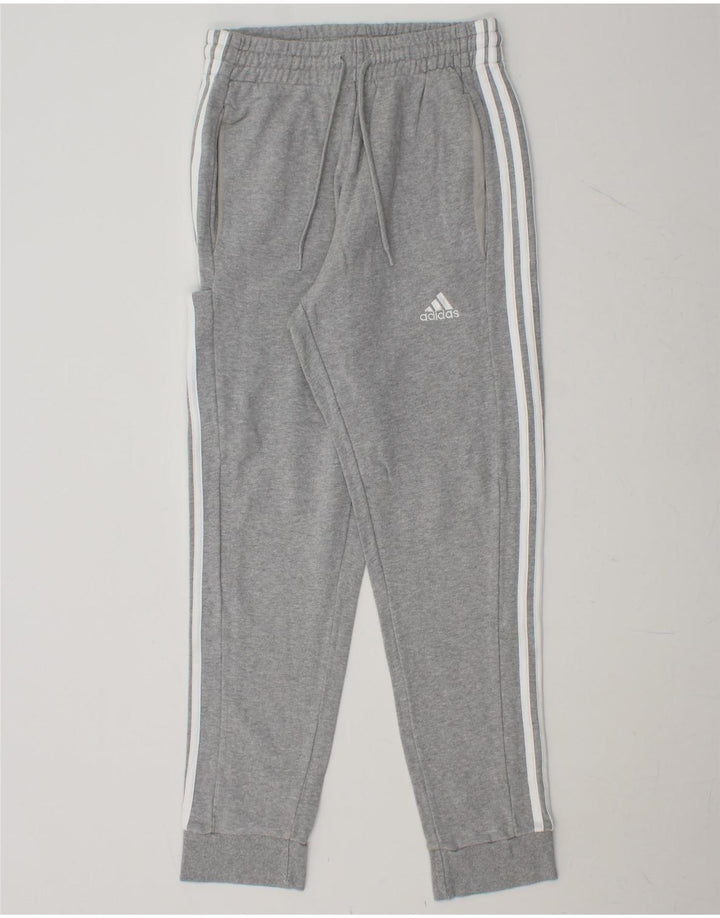 ADIDAS Mens Tracksuit Trousers Joggers Small  Grey Cotton