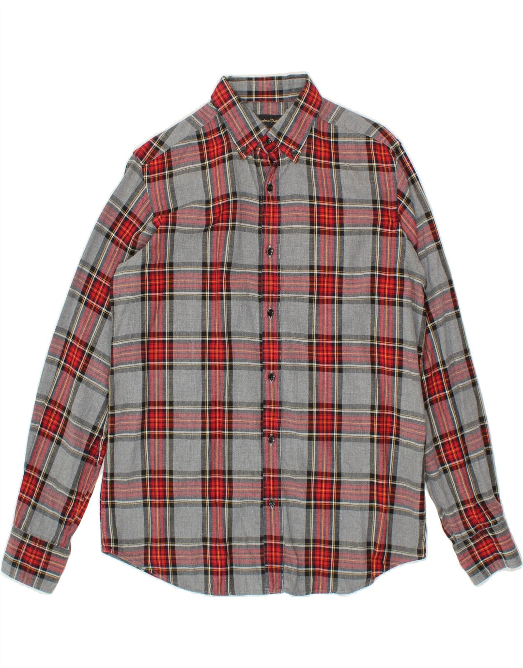 MASSIMO DUTTI Mens Shirt Medium Grey Check Cotton Vintage Massimo Dutti and Second-Hand Massimo Dutti from Messina Hembry 