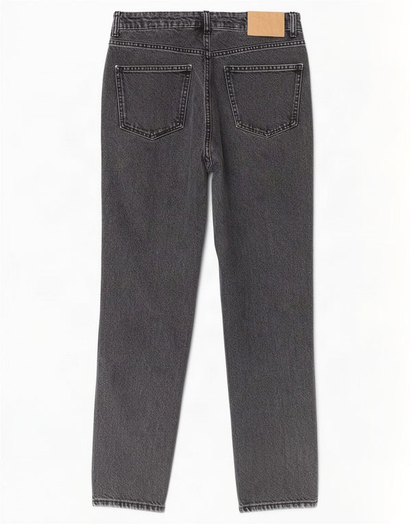 Zara Højtaljede koniske Jeans til kvinder EU 40 Medium W30 L26 Grå Bomuld