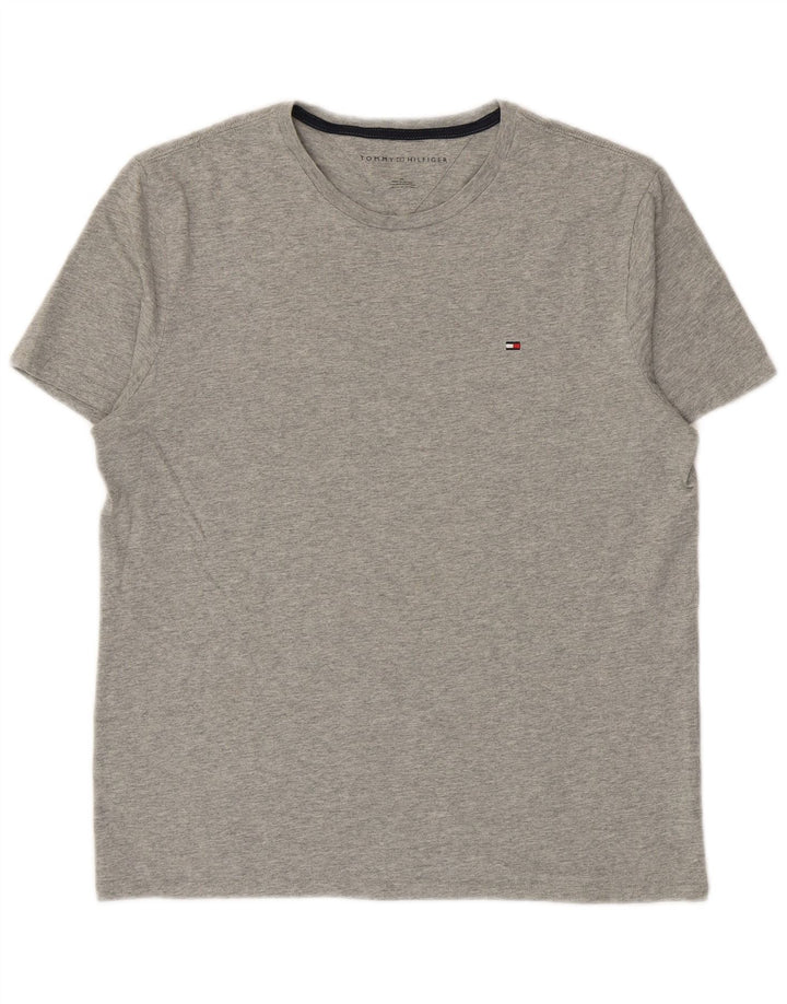 Tommy Hilfiger Herre T-Shirt Top Medium Grå Bomuld