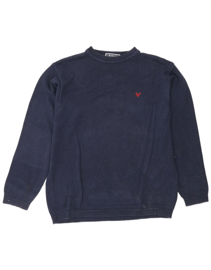 Avirex herre sweater med rund hals XL marineblå