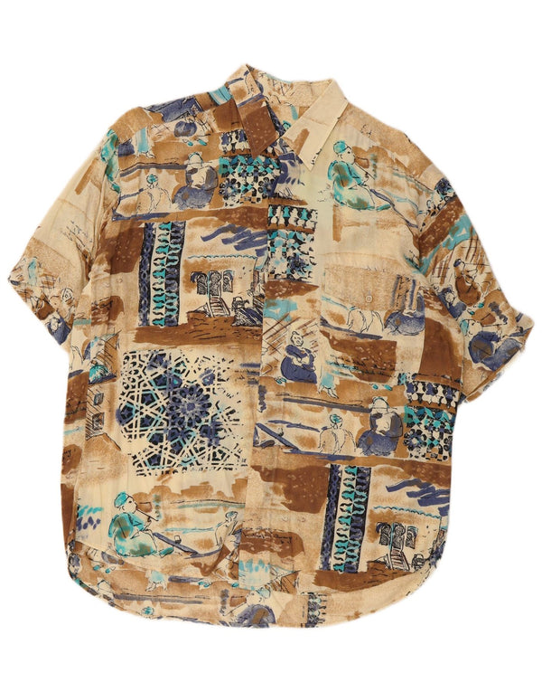Carrel Mens Abstract Pattern Short Sleeve Shirt Medium Multicoloured