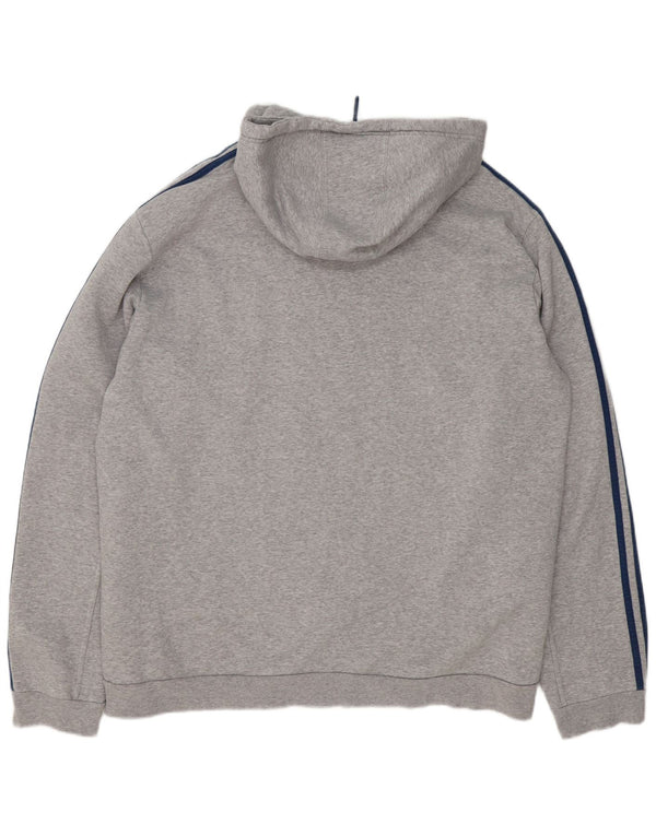 Adidas Hættetrøje med lynlås til mænd 2XL Grå Flecked Bomuld