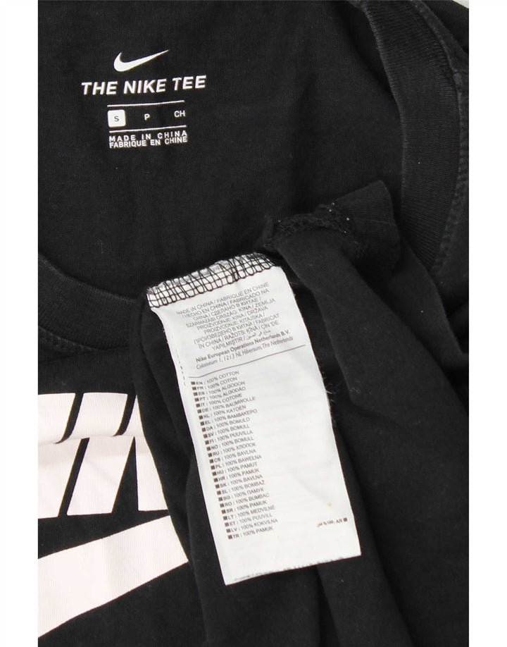 Nike Dame Grafisk Top Langærmet UK 10 Small Black Bomuld