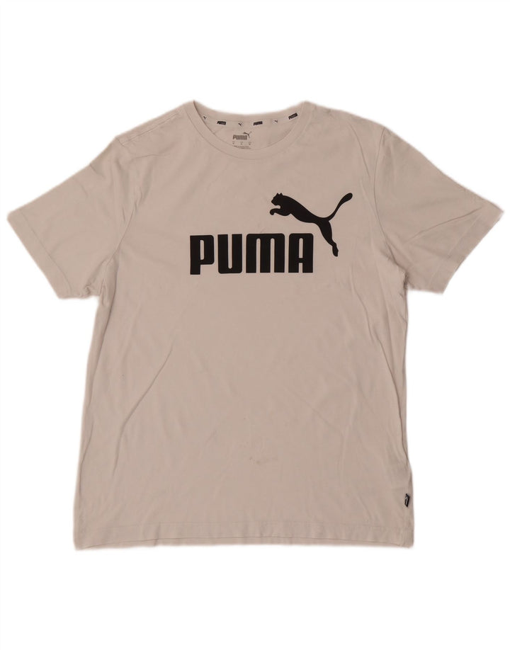 Puma Herre grafisk T-shirt Top Medium Hvid Bomuld