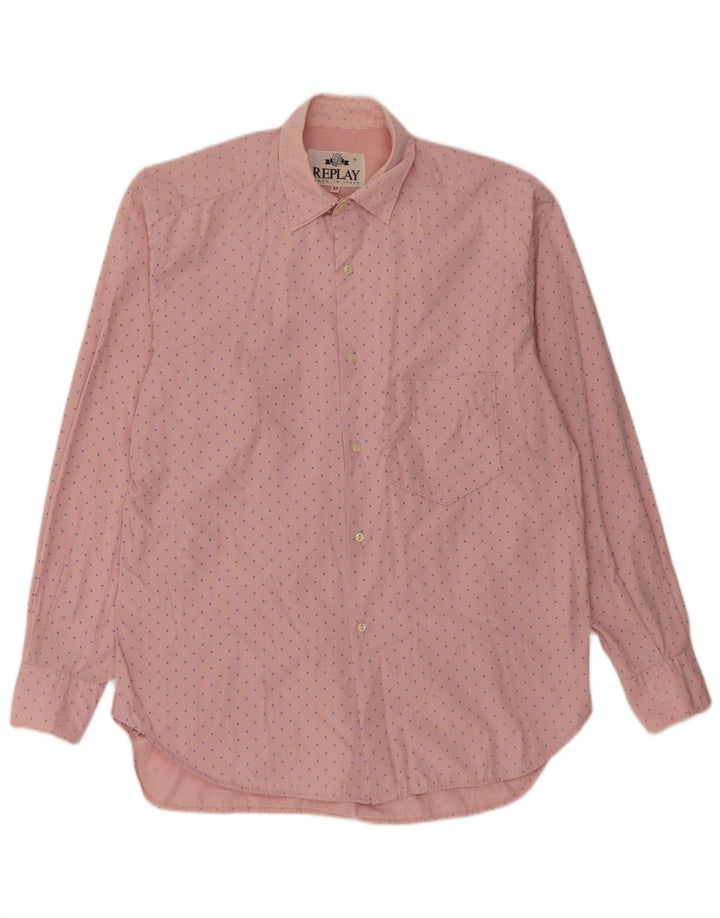 Replay Herreskjorte Medium Pink Plettet Bomuld