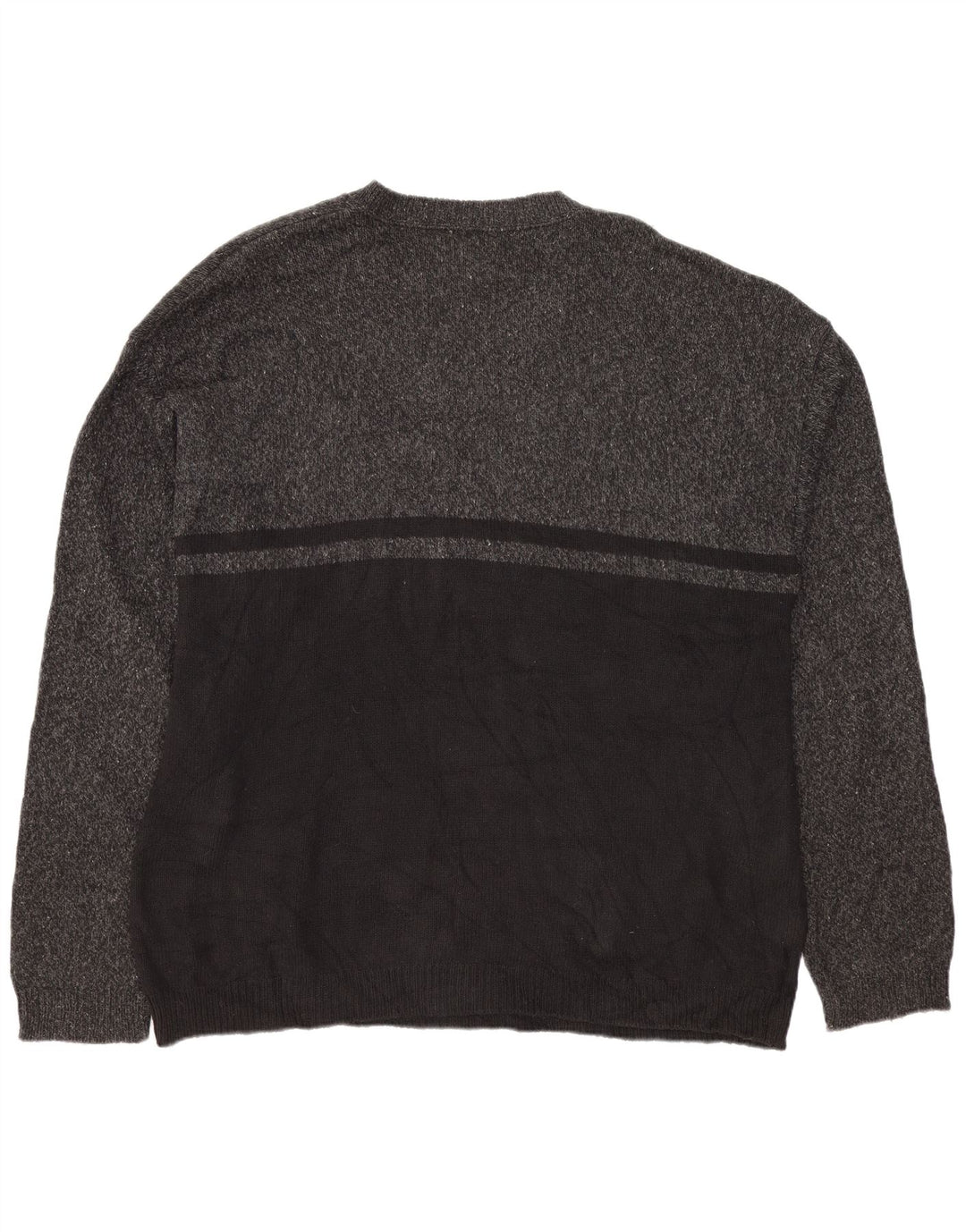 EDDIE BAUER Herre V-hals sweater Stor Grå Colourblock Bomuld