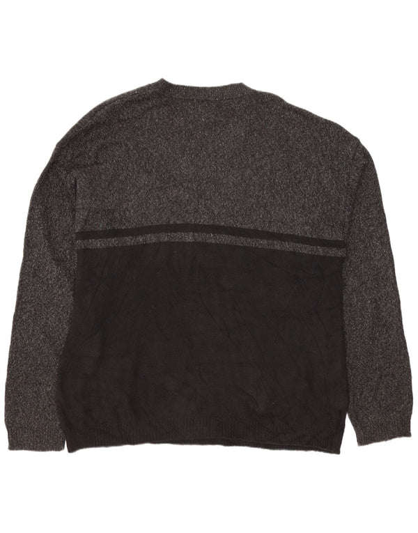 EDDIE BAUER Herre V-hals sweater Stor Grå Colourblock Bomuld