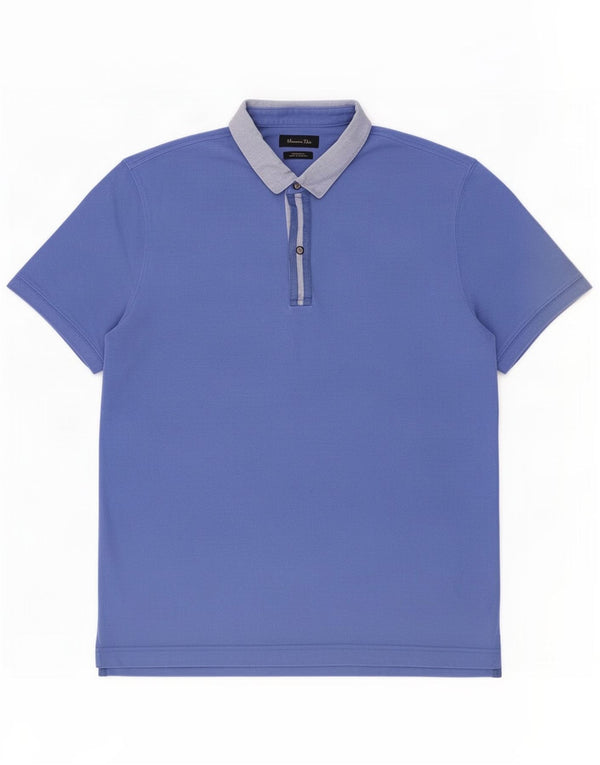 Massimo Dutti Herre Casual Fit Polo Shirt XL Blå