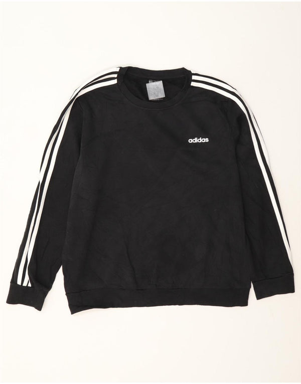 Adidas Dame Sweatshirt Jumper UK 20/22 XL Sort Bomuld