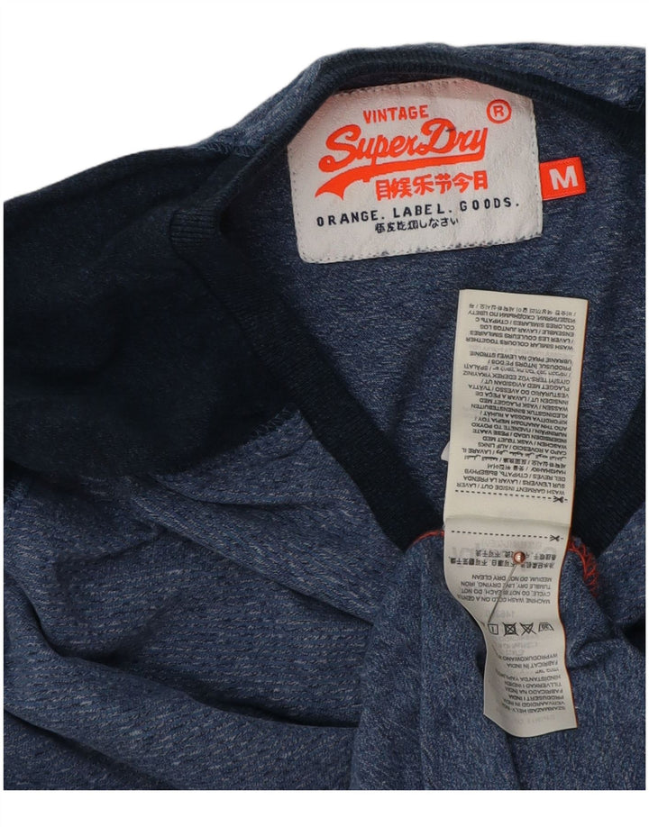 Superdry Herre Top Langærmet Medium Blue Colourblock Bomuld