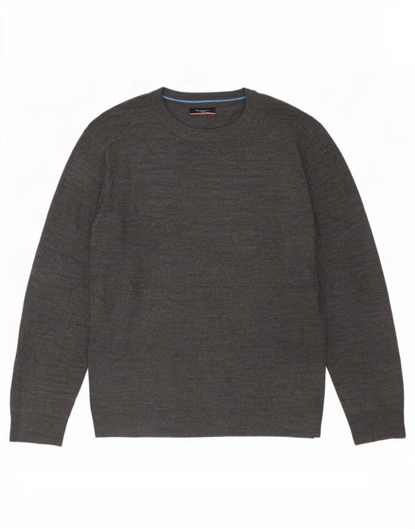 Pierre Cardin Herre Crew Neck Jumper Sweater Stor Grå Akryl
