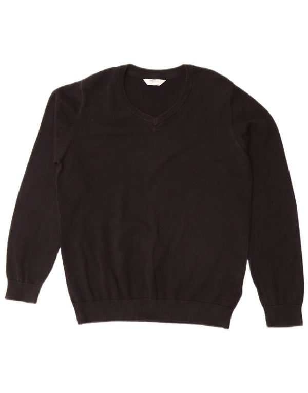 Marks & Spencer Girls V-hals sweater 12-13 år sort bomuld