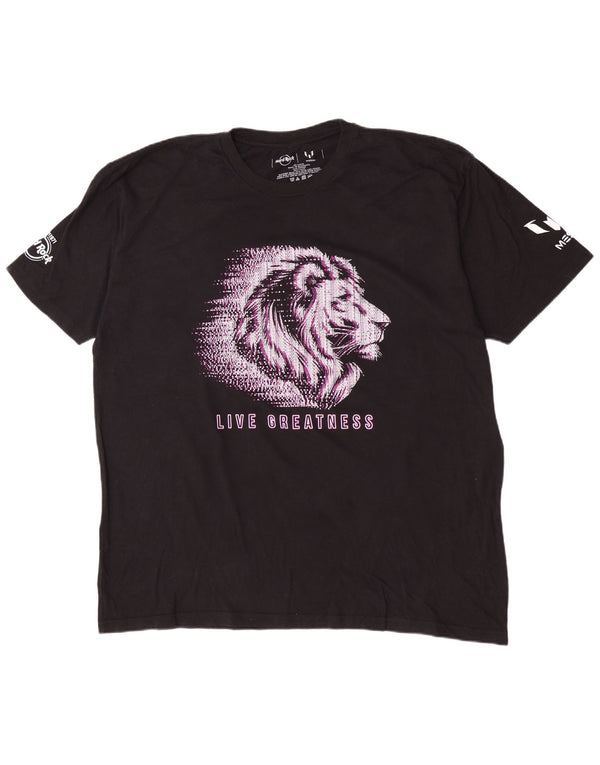 Hard Rock Cafe Herre MESSI Grafisk T-Shirt Top 2XL Sort Bomuld