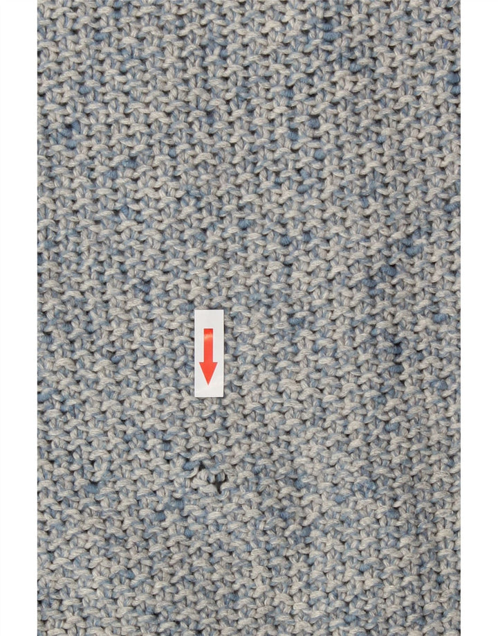 Massimo Dutti Herre Crew Neck Jumper Sweater Large Blue Flecked Wool