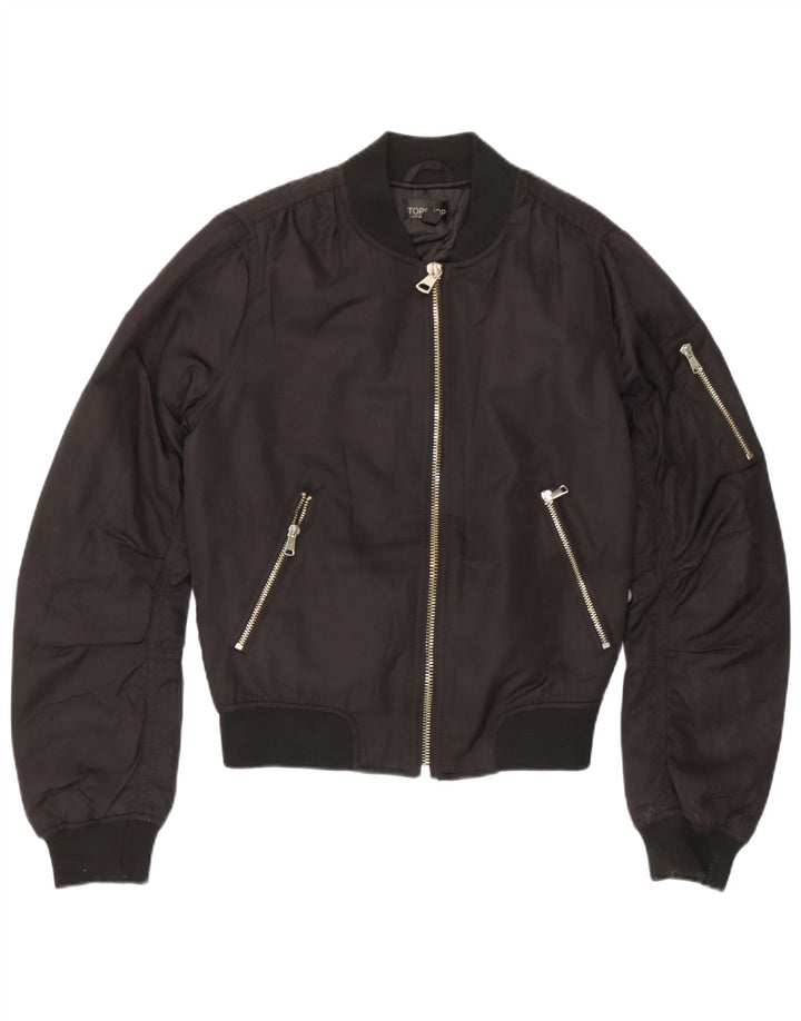 Topshop oversized bomberjakke til kvinder UK 6 XS Sort polyester