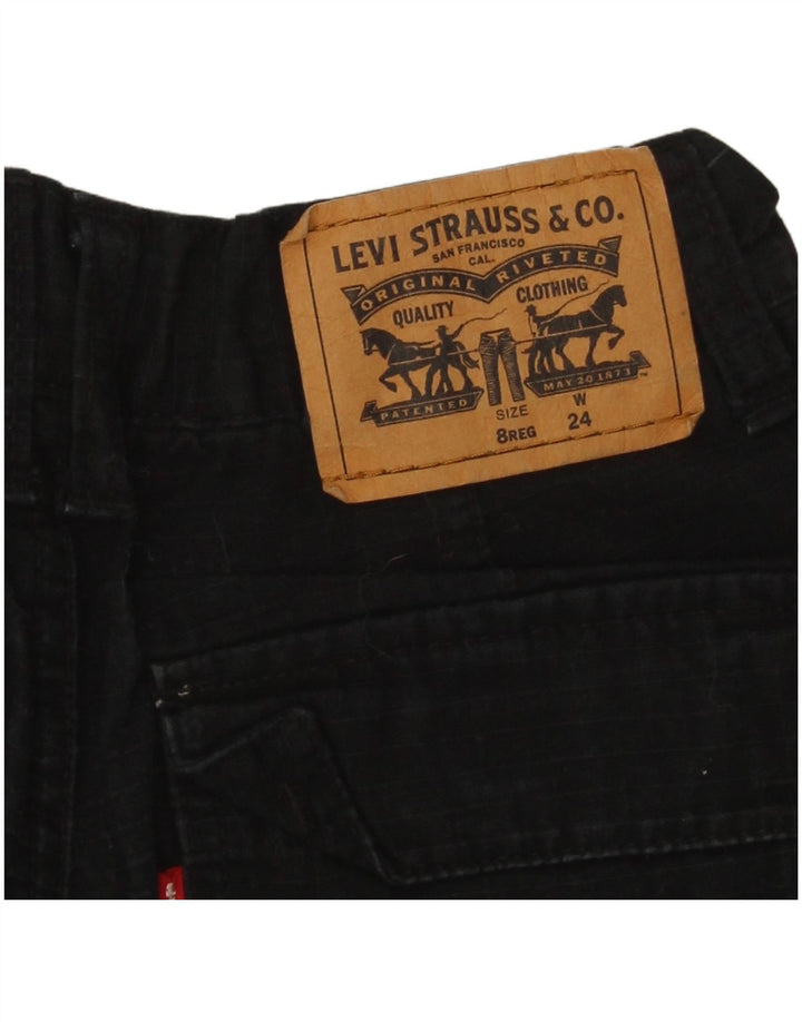 Levi's Boys Cargo Shorts 7-8 år W24 L8 Sort bomuld