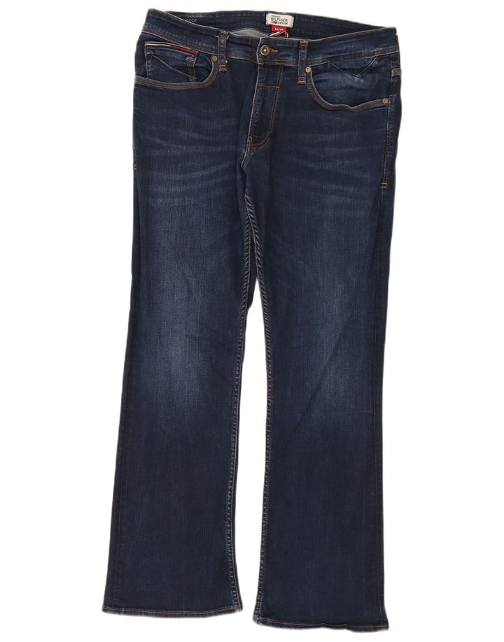 Tommy Hilfiger Herre Zathan Bootcut Jeans W34 L30 Marineblå Bomuld