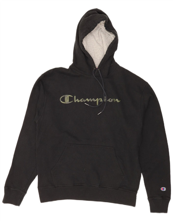 Champion Herre grafisk hættetrøje Jumper Medium Sort bomuld