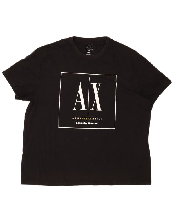 Armani Exchange Herre Regular Graphic T-Shirt Top 2XL Sort