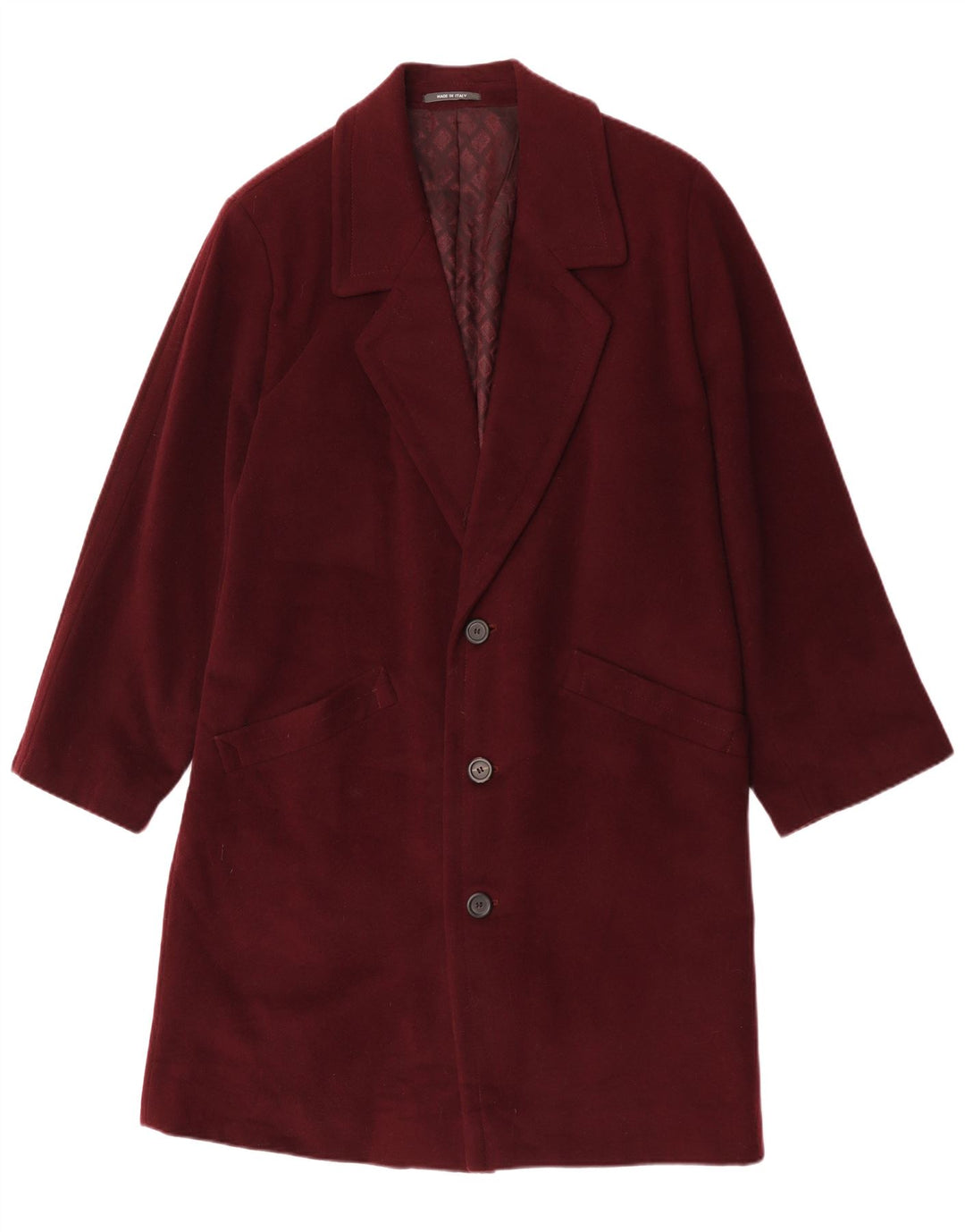 Division Vogue Herre Overfrakke IT 48 Medium Burgundy Wool