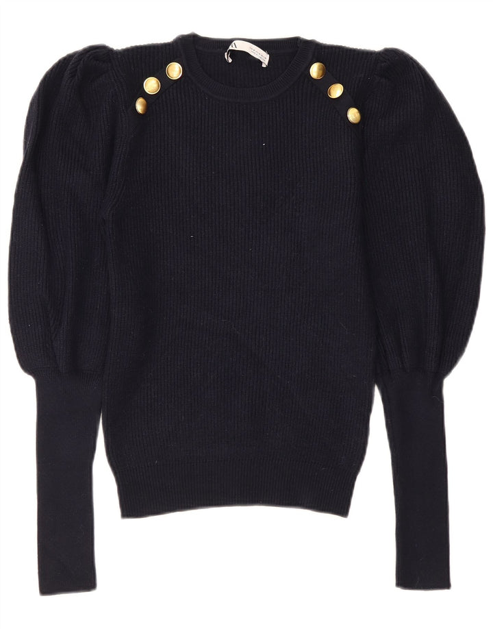 Zara Dame sweater med rund hals DK 12 Medium Navy Blue