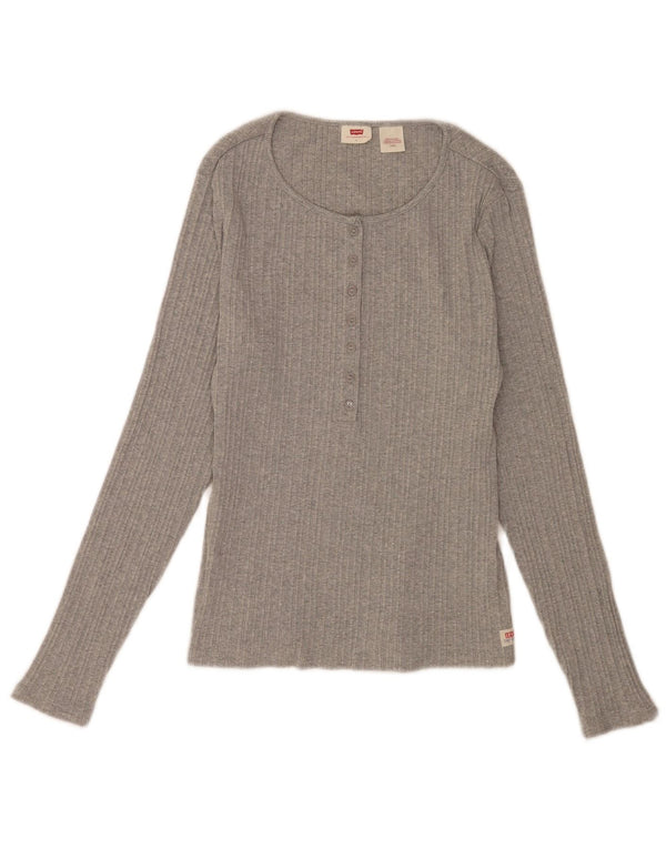 Levi's Womens Regular Top Langærmet UK 14 Large Grå