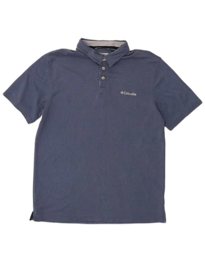 Columbia Herre Polo Shirt Large Blue Modal