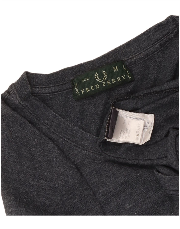 Fred Perry Dame Top Langærmet UK 14 Medium Navy Blue Bomuld