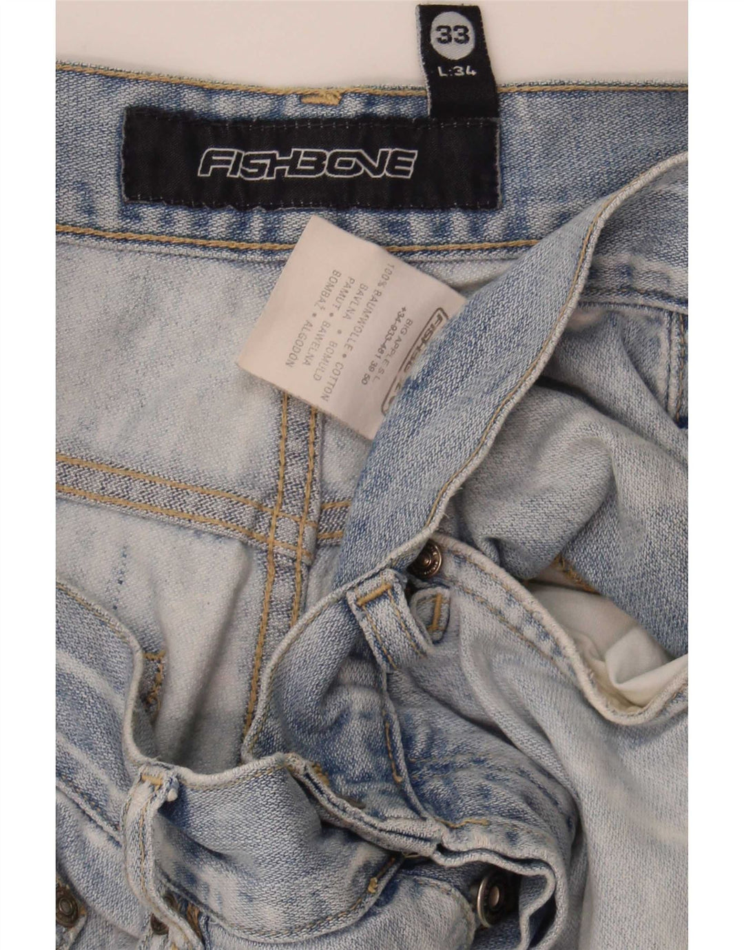 Fishbone Herre Bootcut Jeans W33 L34 Blå Bomuld
