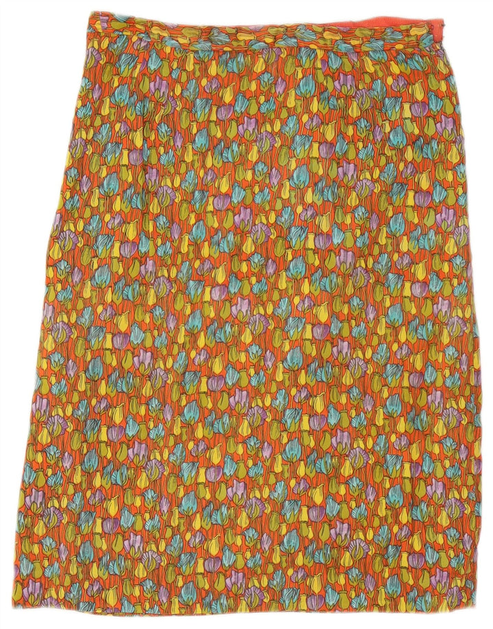 Vintage lige nederdel til kvinder W29 Medium Orange Floral