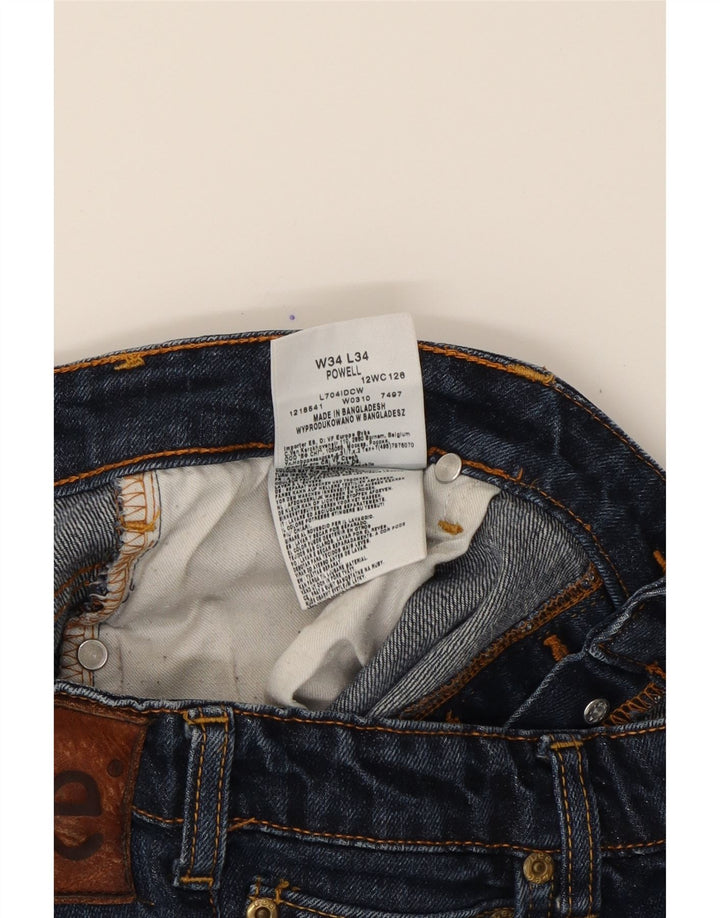 LEE Dame Powell Straight Jeans W34 L30 Marineblå Bomuld
