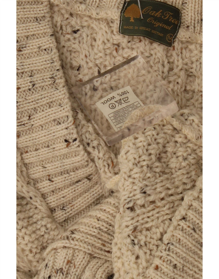 OAK TREE Herre cardigan sweater Medium Beige Flecked Uld