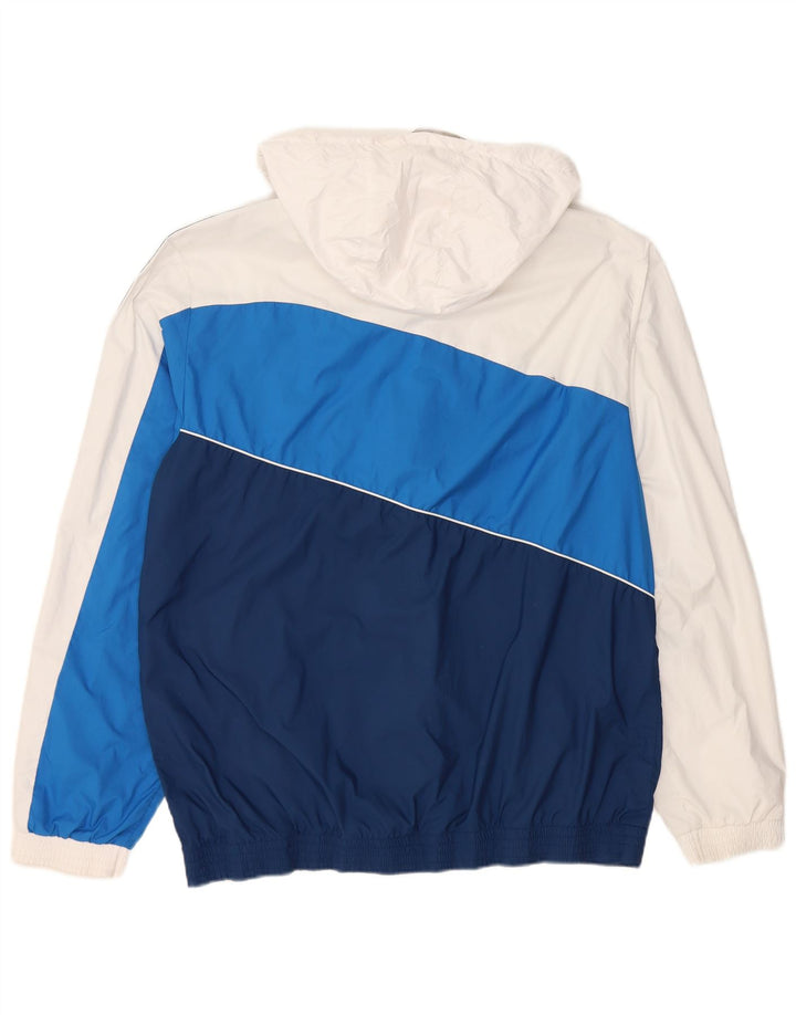 Adidas Regnjakke med hætte til mænd UK 40 Large Navy Blue Colourblock Polyester