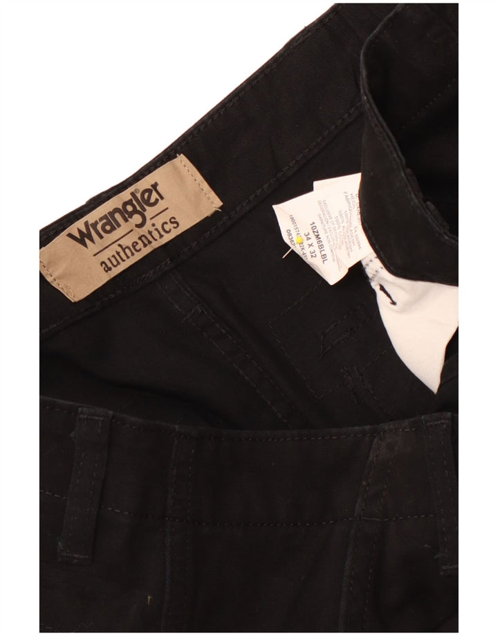 Wrangler Straight Cargo bukser til mænd W34 L32 sort bomuld