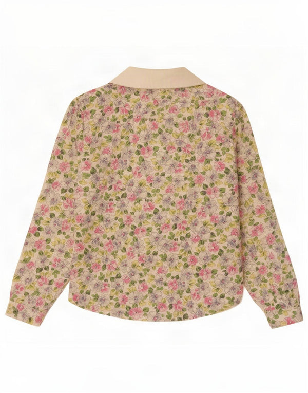 Vintage Womens Shirt Blouse UK 16 Large Multicoloured Floral Cotton