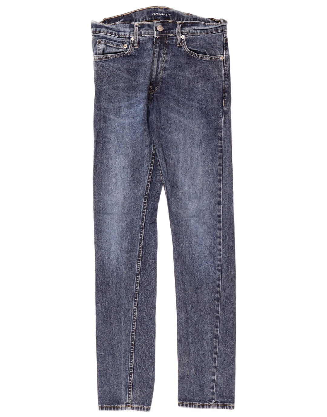 CALVIN KLEIN Herre Slim Jeans W30 L32 Blå Bomuld