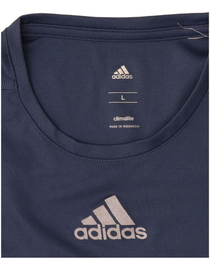 Adidas Herre Climalite T-Shirt Top Stor Marineblå