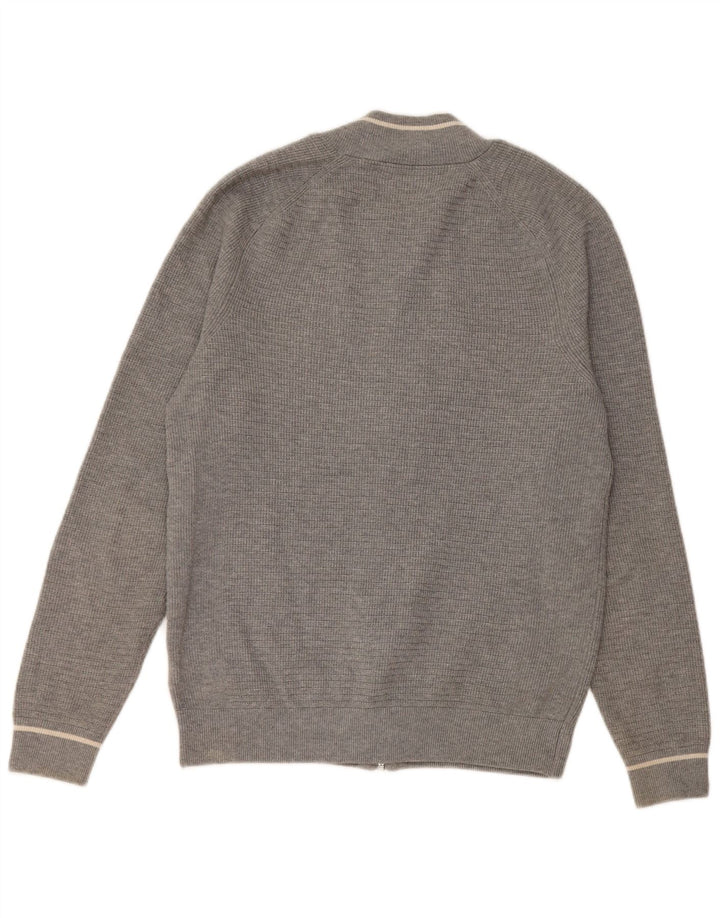 Marks & Spencer Herre Cardigan Sweater Lille Grå Polyester