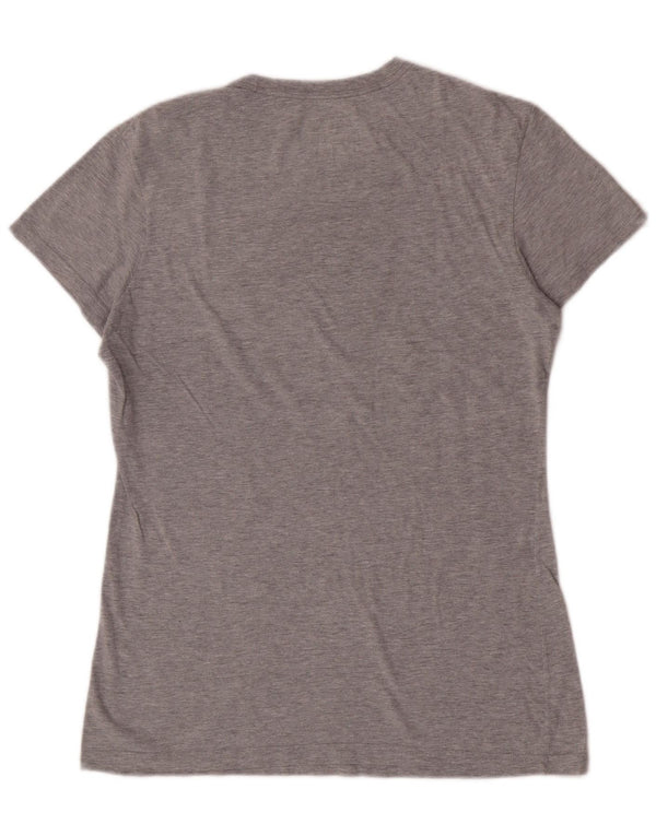 Adidas Dame USA Grafisk T-Shirt Top UK 12 Medium Grå Bomuld
