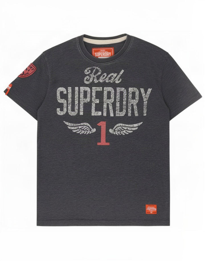 Superdry Herre grafisk T-shirt Top mellemgrå bomuld