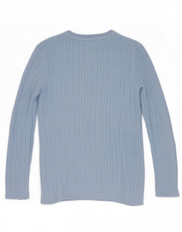 Tommy Hilfiger Womens Crew Neck Jumper Sweater UK 10 Small Blue Cotton