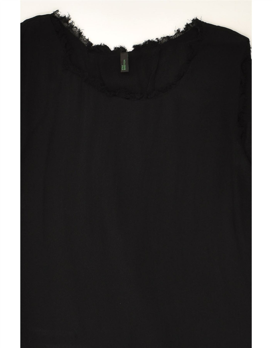 BENETTON Womens Sleeveless Blouse Top UK 10 Small Black Viscose | Vintage Benetton | Thrift | Second-Hand Benetton | Used Clothing | Messina Hembry 