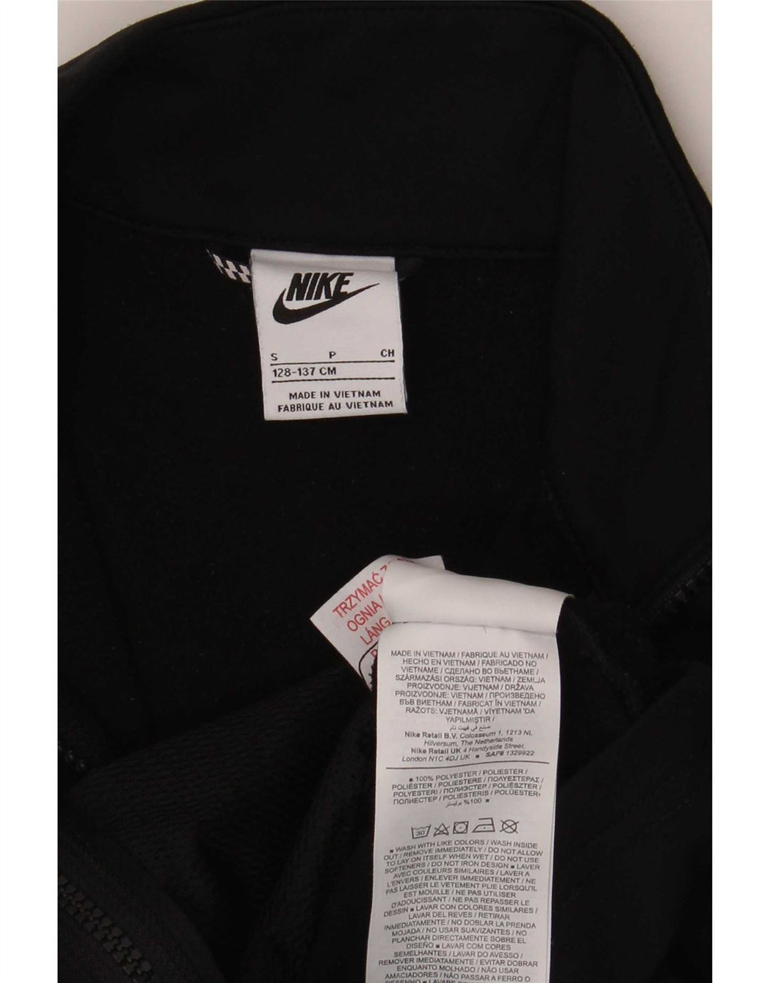 Nike drenge grafisk træningsdragt topjakke 8-9 år Lille sort polyester