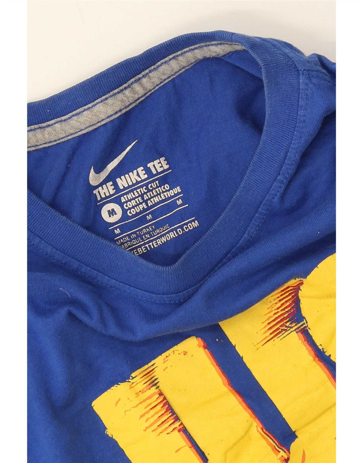 Nike Herre Athletic Cut Grafisk T-Shirt Top Medium Blue