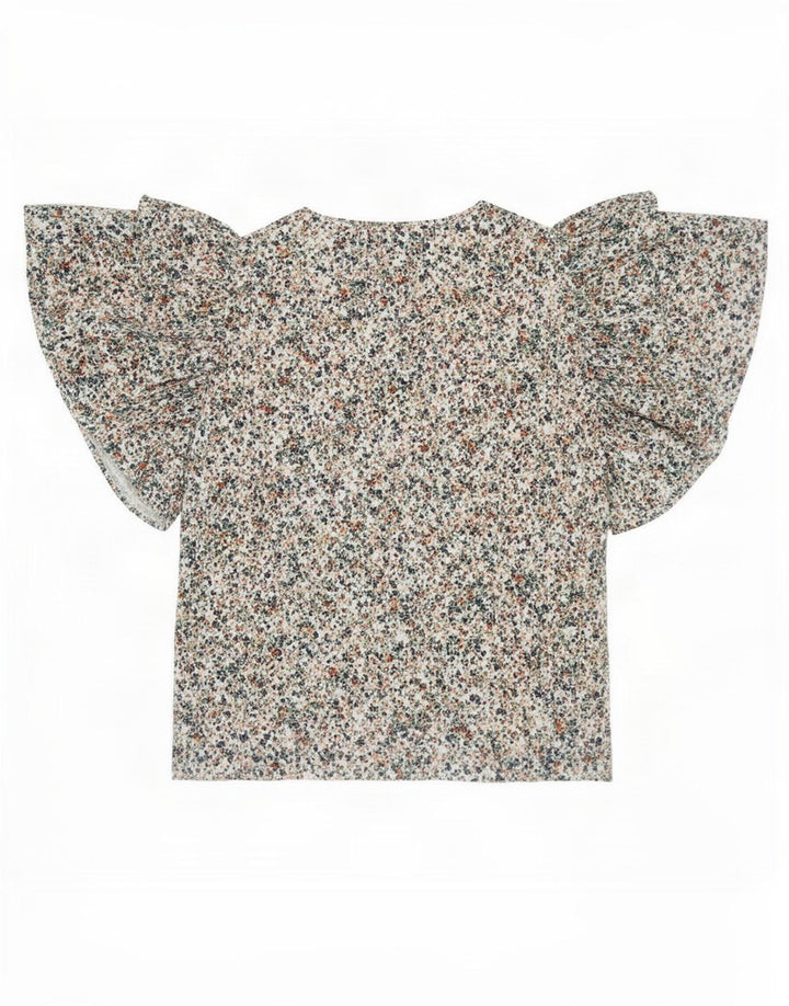 Zara Dame Batwing Bluse Top UK 14 Medium Multicolored Floral Bomuld