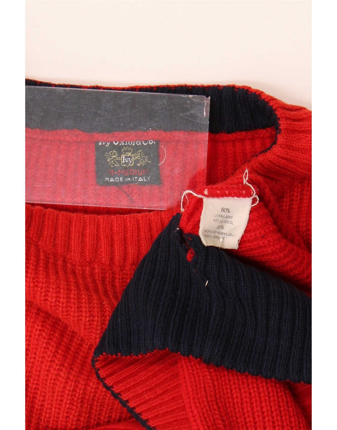 Ivy Oxford Herre Crew Neck Jumper Sweater Medium Rød Uld