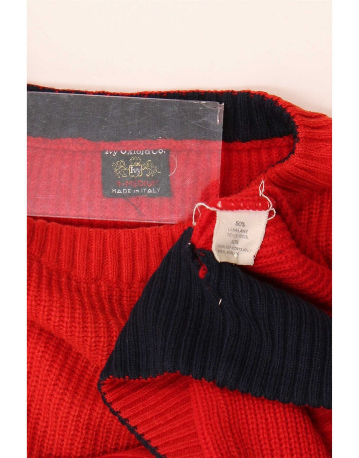 Ivy Oxford Herre Crew Neck Jumper Sweater Medium Rød Uld