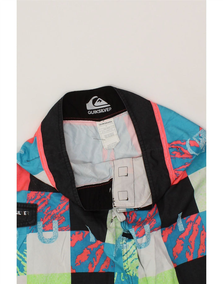 QUIKSILVER Boys Swimming Shorts 11-12 Years Multicoloured Geometric Vintage Quiksilver and Second-Hand Quiksilver from Messina Hembry 