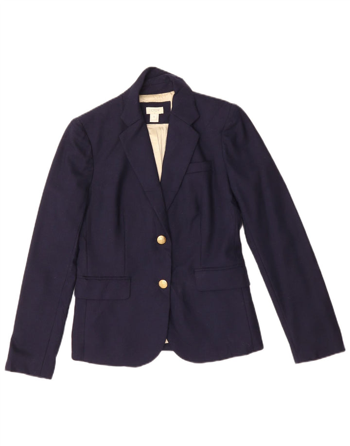 J. CREW Dame 2-knaps blazerjakke US 0 XS Marineblå Uld